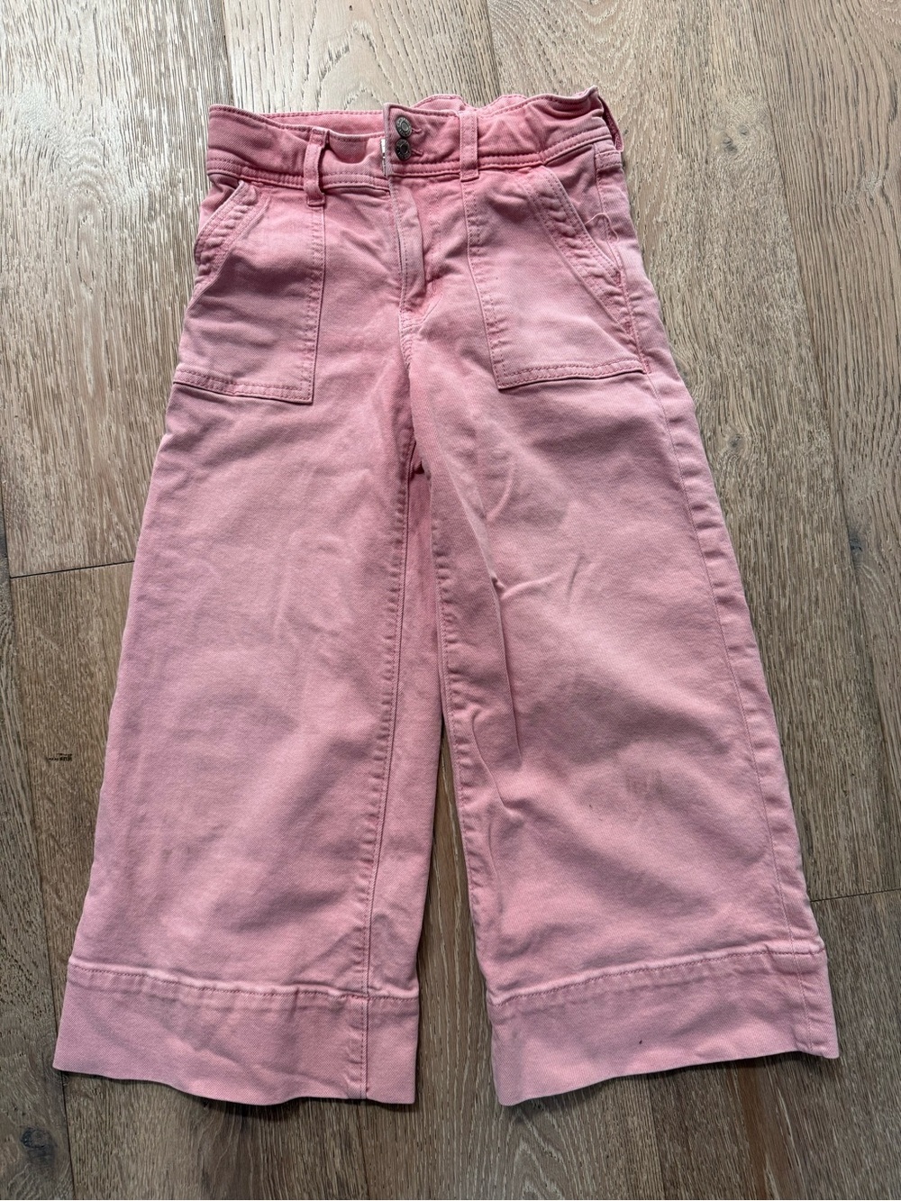 GAP Pink Wide-Leg Cotton Pants for Kids